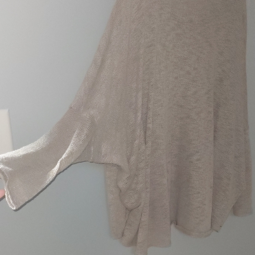 GUC✨ ANDREE BY UNIT women's medium oatmeal gauzy semi-sheer sweater - Picture 7 of 13